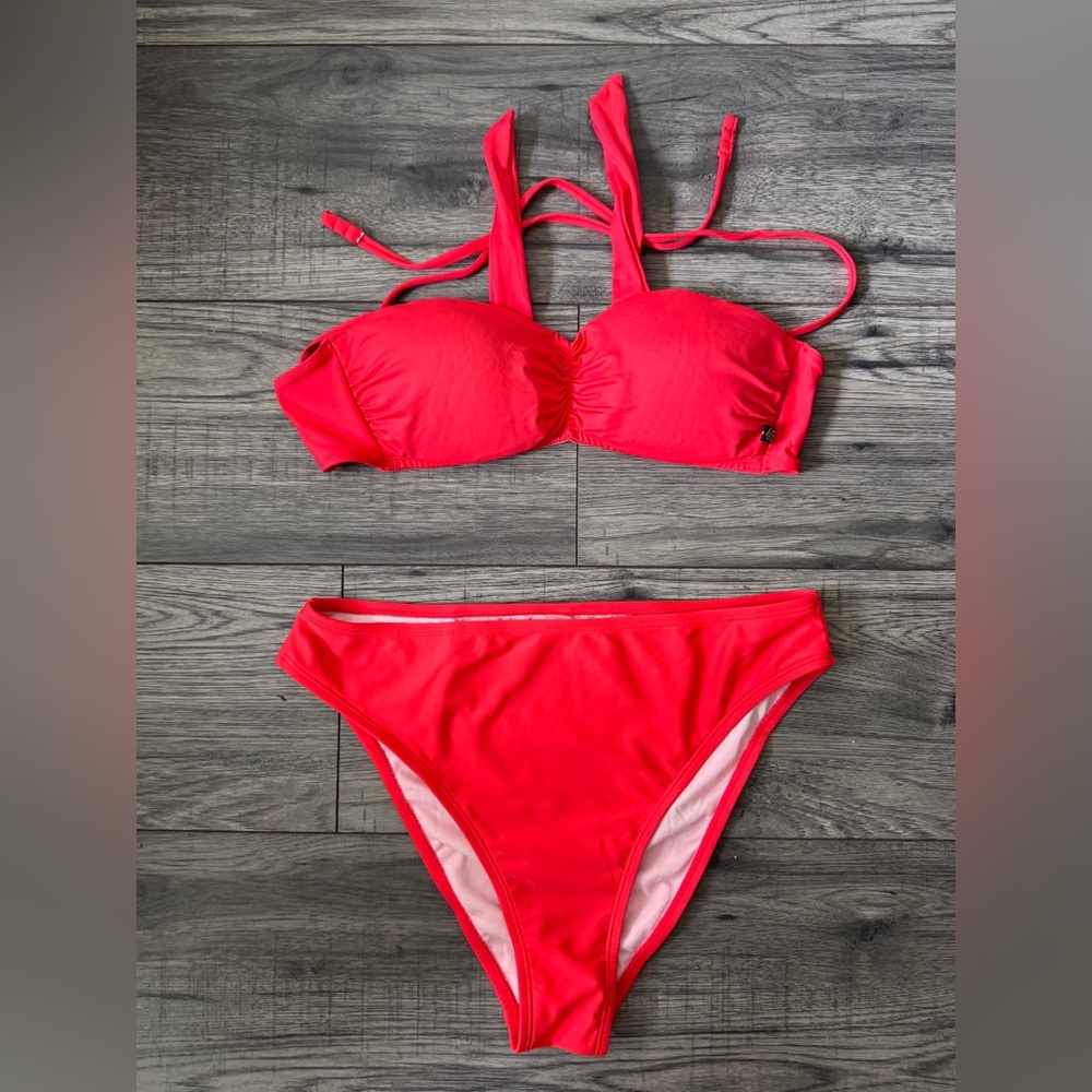 La Vie en Rose Size Small S Tie Neck Two Piece Swimsuit Bikini